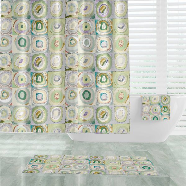 gender neutral green fabric shower curtain