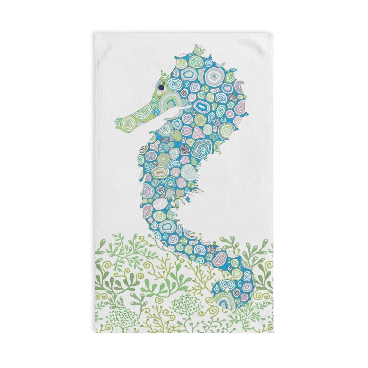 Kids Bathroom Set - Best Bath Towels With Blue Seahorse to Match Shower Curtain & Bathmat - Image 3