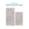 Gray Bath And Hand Towel With Shabby Chic Style lavender Purple Blurred Rose Floral Pattern