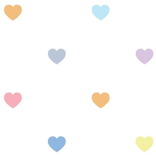 detail view pastel love heart towel pattern