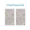 Gray Hand Towel Set With Shabby Chic Style lavender Purple Blurred Rose Floral Pattern