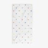 white bath towel with pastel love hearts