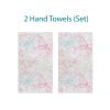 Set of 2 hand towels with pink and blue butterfly prints, perfect for a girl's bathroom.