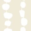 Close-up view of the microfiber texture on the coastal beige and white pebble striped designer non-slip bath mat.