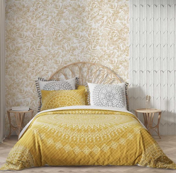 Beige watercolor wallpaper for bedroom with peel and stick vinyl, polyester, traditional, and pre-pasted options.