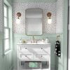 Black and white polka dot contemporary wallpaper in a bathroom