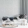 Black and white polka dot contemporary wallpaper in a child's room