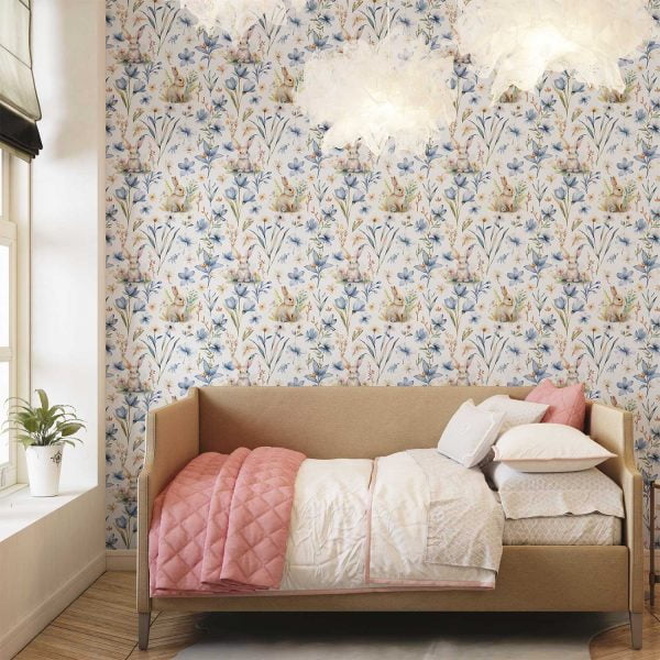 Pink Bedroom Bunny Wallpaper 600x600