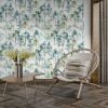 Rustic Green Watercolor Tree Wallpaper - Misty Forest Pattern