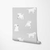 Cute puppy wallpaper sample for kids' rooms