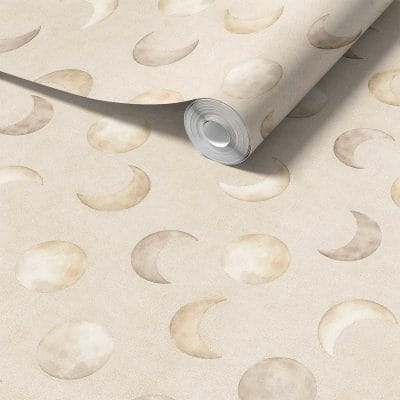 neutral moon nursery wallpaper