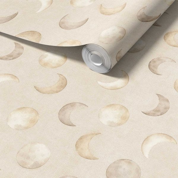 neutral moon nursery wallpaper
