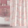Premium fabric pink girls shower curtain with ballet design